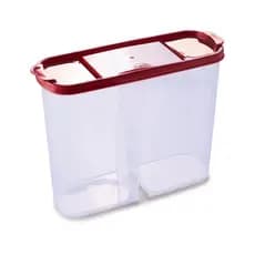 Pote Dueto Retangular 1,1L 2,4L Plástico BPA Free Tampa Articulada Microondas Freezer
