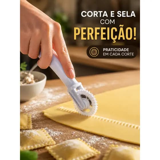 Carretilha Corta e Fecha Massas Pastel Risole Prático Plástico Keita