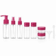 Kit Frascos para Viagem 10 Peças – Organizador de Cosméticos 50ml e 30ml com Potes e Acessórios