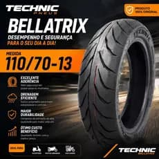 Pneu Dianteiro Technic 110/70-13 Bellatrix Tubeless para Scooter NMax 160