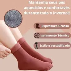 Meia Térmica Adulto Peluciada Reforçada Frio Intenso Inverno Neve Kit com 2, 4 ou 6 Pares