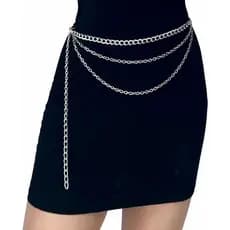 Cinto 2 Corrente feminino na cintura Moda Gringa Tendencia