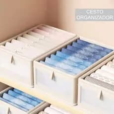 Caixa Organizadora Premium de Guarda Roupa Armazenamento Multiuso Armário Dobrável Resistente Para Roupas Com Visor