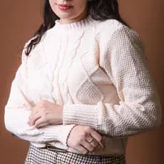 Blusa Feminina Estilosa Blusa Tricot Roupa Feminina Manga Longa Inverno Aran Premium Elegante