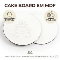 Kit 3 Base para Bolo MDF 6mm Branco Redondo Cake Board Alta Qualidade