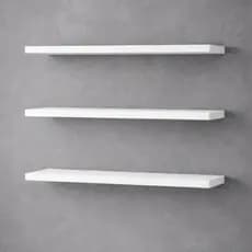 KIT 3 Prateleiras MDF 60cm Suporte Invisível Prateleira Flutuante Parede Sala Quarto Cozinha