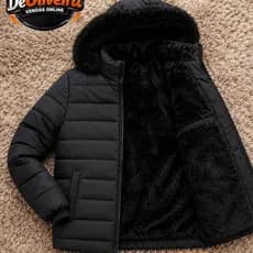 Jaqueta Puffer Feminina Bobojaco Plus Size Peluciada Inverno Impermeável Capuz Removível Corta Vento