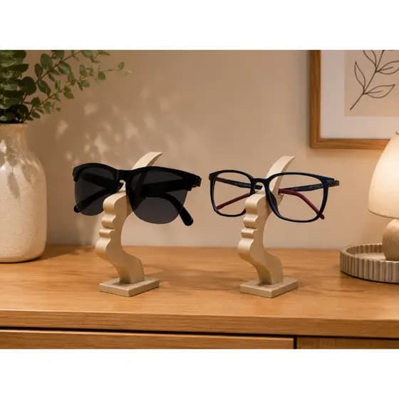 Kit 2 Suportes Porta Óculos | Expositor Para Óculos Decorativo | Estilo Rosto | Design Moderno e Elegante