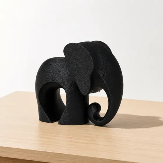 Elefante Decorativo Moderno Escultura Sala Escritório Preto