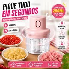 Mini Triturador Elétrico De Alimentos Portátil 250ml Recarregável USB