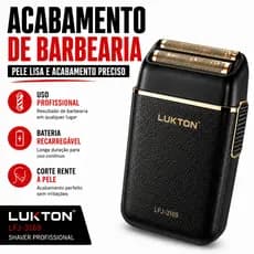 Barbeador Shaver Profissional LUKTON Acabamento Barba Degradê Recarregável