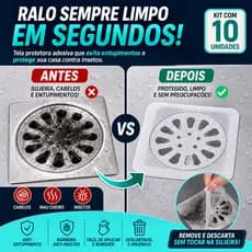 Kit Protetor Filtro de Ralo AutoAdesivo Descartável - Proteção Contra Insetos