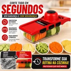 Cortador de Legumes Multifuncional 6 em 1 Aço Inox Mandoline Fatiador Profissional Cozinha