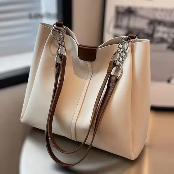 Bolsa Tote Feminina de Grande Capacidade — Estilo Casual, Ombro e Mão, Ideal para Estudantes