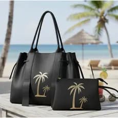 Bolsa Feminina De Praia Silicone Impermeável Com Necessaire