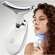 Aparelho Massageador Facial LED Vibração Fóton Anti-Rugas Rejuvenescimento Pele Firme e Hidratada Portátil