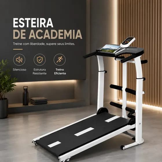 Esteira Mecânica Fitness Dobrável Com Monitor LCD Caminhada Corrida Academia Em Casa 120kg