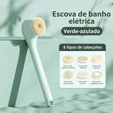 Escova de Limpeza 6 em 1 Recarregável – Esfoliante, Massageadora e Higiene Completa