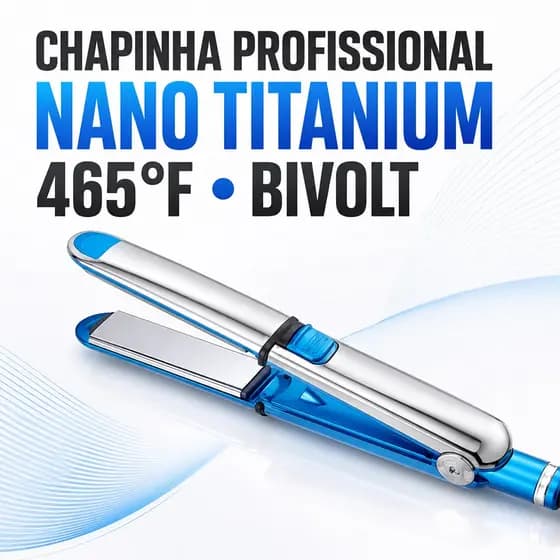 Chapinha Profissional Nano Titanium 465°F Bivolt Prancha Alisadora de Cabelo Anti Frizz Brilho Iônico