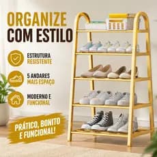 Prateleira Sapateira Organizadora Multiuso 5 Níveis Economia de Espaço Para Sapatos e Objetos