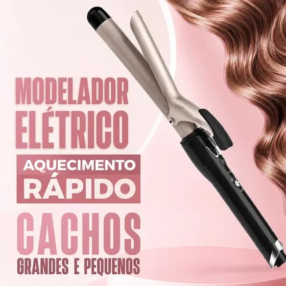 Modelador de Cachos Cônico Cerâmica Profissional Aquecimento Rápido Para Cachos Grandes e Pequenos