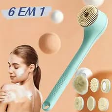 Escova Elétrica Recarregável 6 em 1 – Banho, Limpeza Facial e Massagem Relaxante