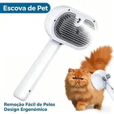Escova a Vapor para Pets com Spray USB Autolimpeza Removedor de Pelos para Gatos e Cachorros