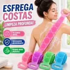 Escova Banho Silicone Lava Costas Bucha Massageadora Esfoliante Corporal Macia