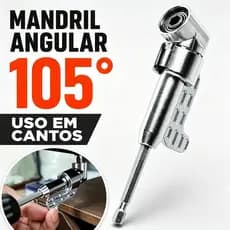 Adaptador Angular 105° Longo para Furadeira e Parafusadeira 1/4" Mandril Angular para Cantos Difíceis