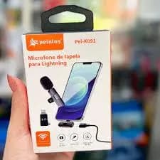 Microfone De Lapela Sem FioPeining Pei-k088 Vlog Type C Com Redução De Ruído E Duplo Para Gravação De Vídeo Ao Vivo