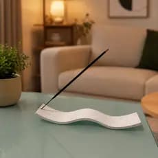 Porta Incenso Decorativo Moderno Suporte para Incenso Minimalista Ondulado Zen Meditação Relaxamento Aromaterapia