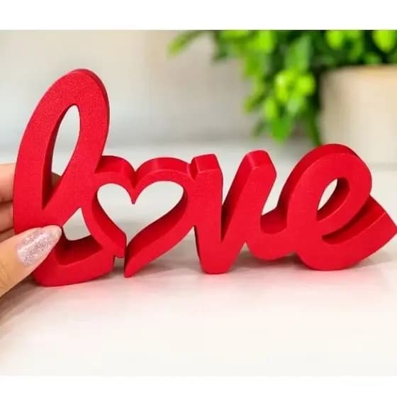Porta Retrato LOVE Romântico Decorativo com Suporte para Fotos Presente Romântico Dia dos Namorados Presenteie seu amor