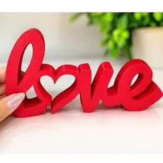 Porta Retrato LOVE Romântico Decorativo com Suporte para Fotos Presente Romântico Dia dos Namorados Presenteie seu amor