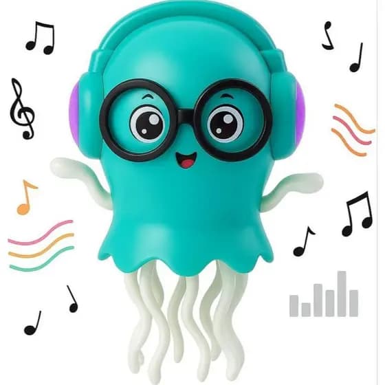 Água-Viva Dançante Interativa com Luzes LED e Música, Brinquedo Educativo Omnidirecional, Funciona com 3 Pilhas AA não I