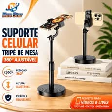 New Star Suporte Celular Tripé De Mesa Para Gravar Vídeos YouTube Live E Tik Tok 360º Ajustável