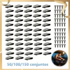 50/100/150 kits de fixação para carro, grampos metálicos em U, dois tamanhos de parafusos autoatarraxantes