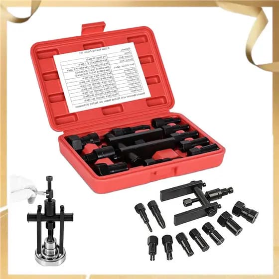 Conjunto de extrator de rolamento de roda de motocicleta, ferramentas de extrator de rolamento de furo cego de 10 pçs