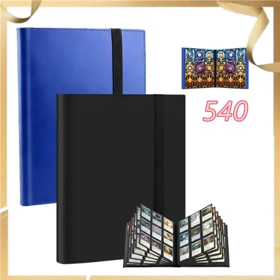 Fichário de cartas de 30 páginas, 9 bolsos, fichário de cartas de troca de dupla face, álbum KPop, pasta de cartas jogos