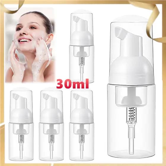 5/10 peças Frasco de espuma de plástico transparente com pump, frasco vazio para viagem, dispensador de espuma