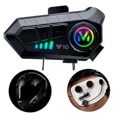 Intercomunicador Moto Bluetooth V10 Capacete Comunicação Música Chamada
