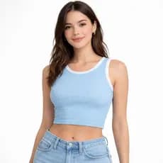Regata cropped femenino blusa canelado basico top bloquerinha regatinha premium