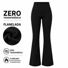 Calça legging Flare Feminina Fitness Cintura Alta Zero Transparência  Legging Bailarina Premium Flanelada boca de sino