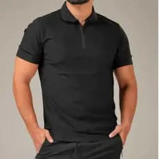 Camisa Polo Masculina Luxo Ziper Poliamida Elastano Corte Laser Sem Costura Premium Confortavel Modelagem slim fit
