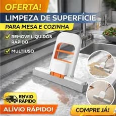 Mini esfregão telescópico portátil, adequado para limpar vidros, mesas e outras superfícies.