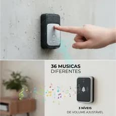 Campainha sem fio à prova d'água – longo alcance, toque alto e design atraente.