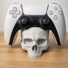Suporte de Controle PS5 Estilo Caveira | Porta Controle Gamer Decorativo | Design Diferenciado