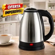 Chaleira Elétrica Aço Inox Premium Automática 1,8 Litros 110v ou 220v – Base 360° e Luz Indicadora