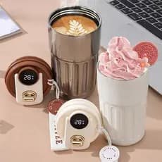Copo Térmico Cafe 450 ml Inox com Display Digital e Tampa com Trava – Mantém Temperatura por Horas