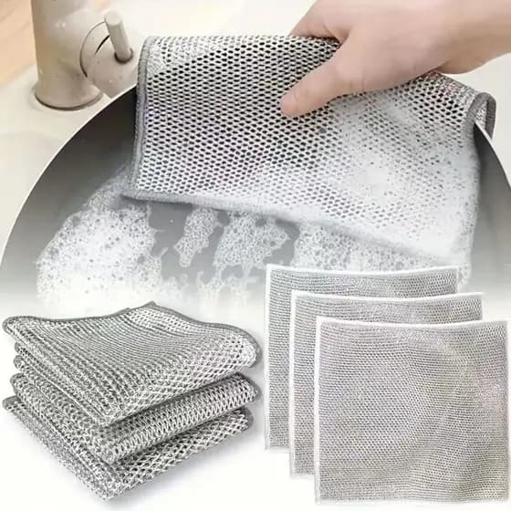 Kit 6/12/18/24 Panos De Limpeza Aço Premium Arear Panela Fogão Toalha Louça Tira Gordura Reutilizável