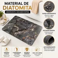 Tapete Decorativo 3D/5D Vários Modelos Antiderrapante Absorvente Fácil de Limpar Para Banheiro Cozinha Entrada